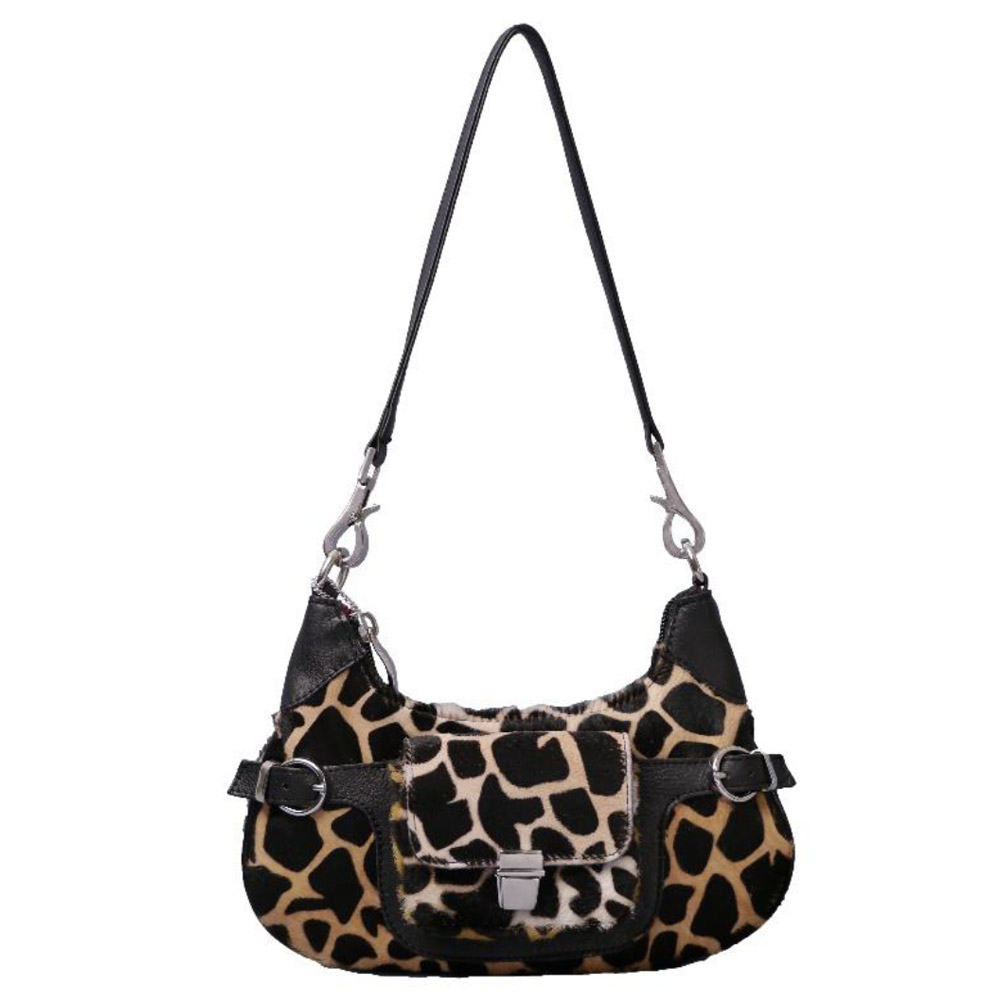 Borsa in pelle di mucca animalier