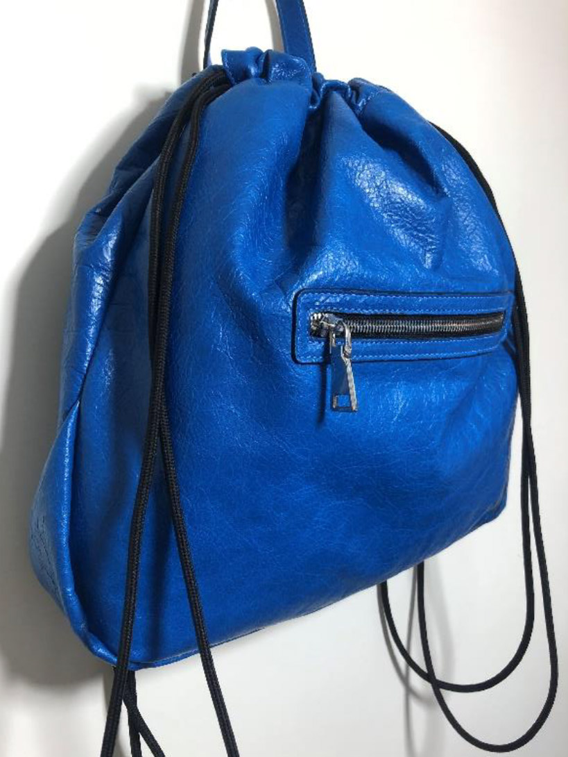 Zaino in pelle blu elettrico - immagine 2